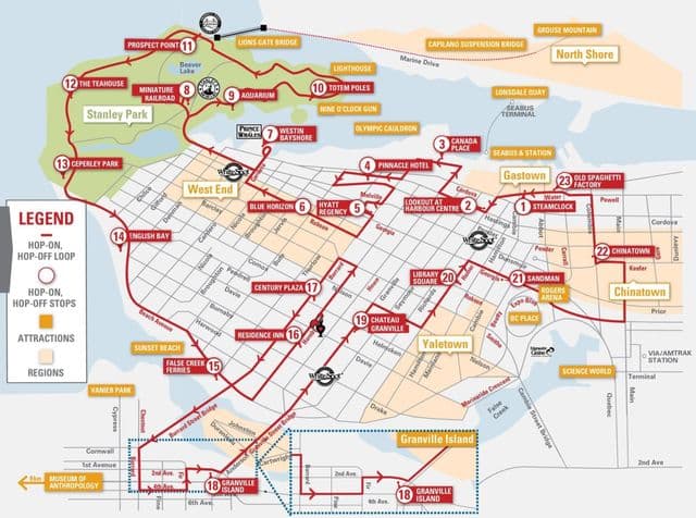 Карта Ванкувера Большой автобус