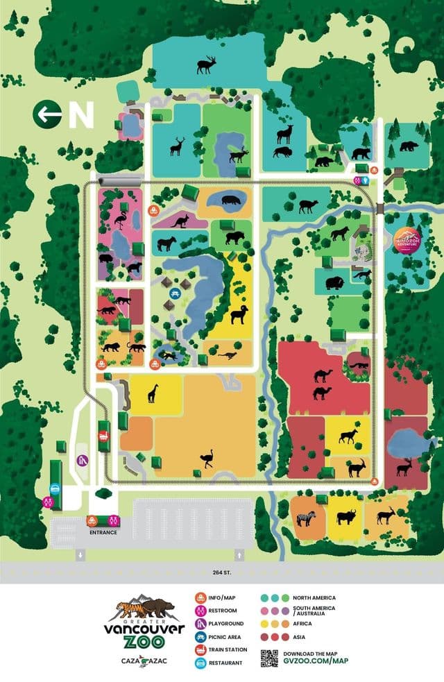 Карта парка зоопарка Ванкувера