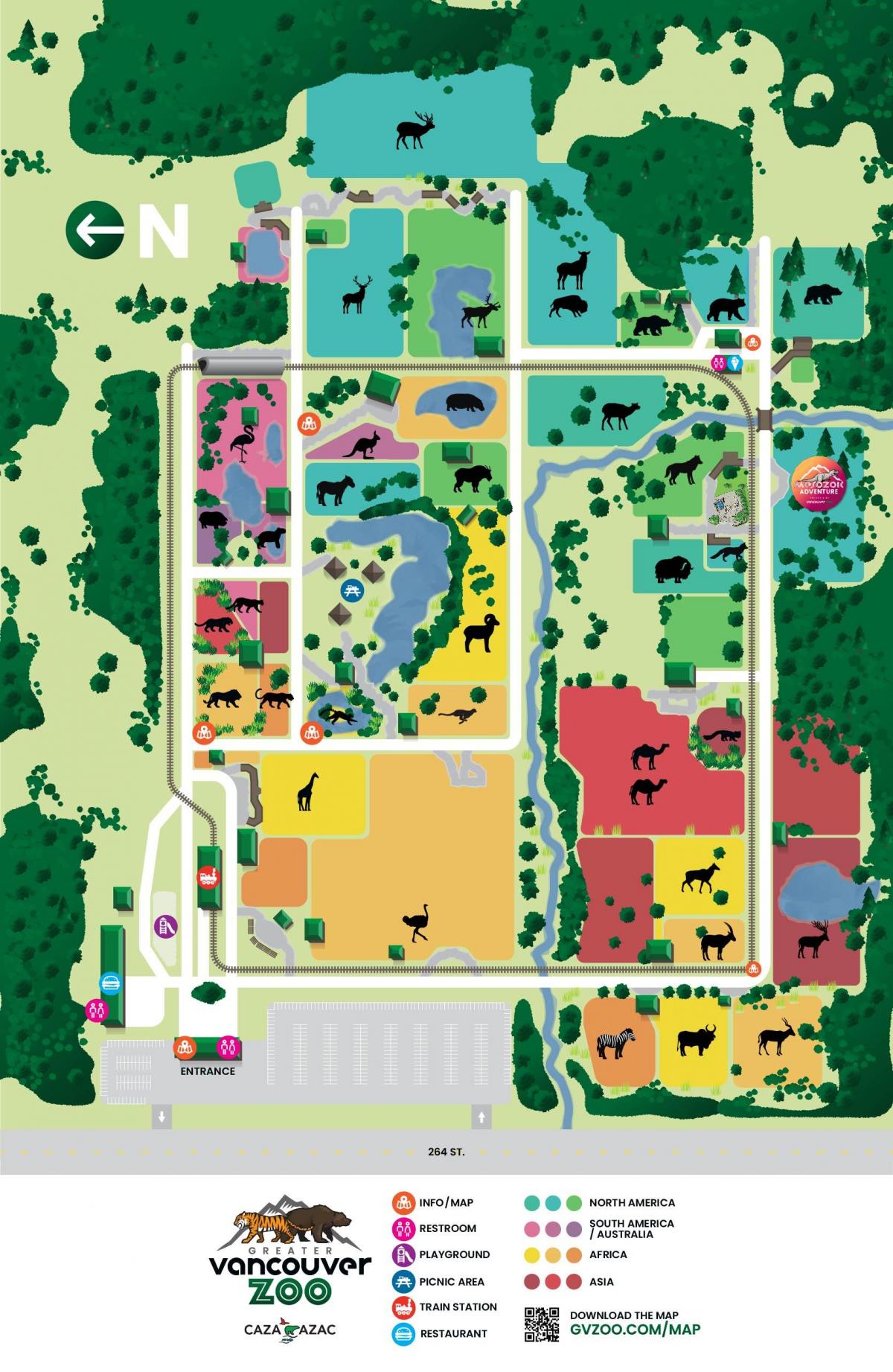 Карта парка зоопарка Ванкувера