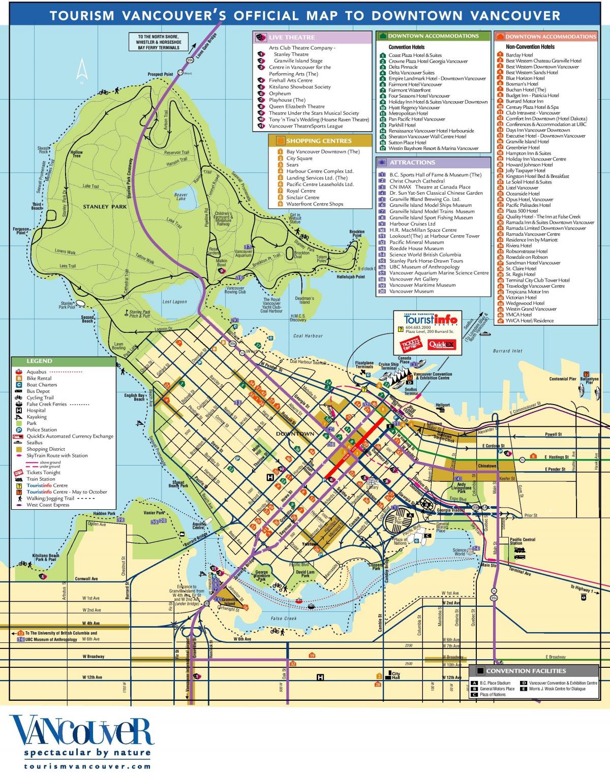 Карта достопримечательностей Ванкувера